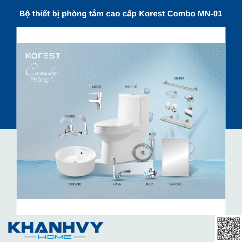 Bộ thiết bị phòng tắm cao cấp Korest Combo MN-01