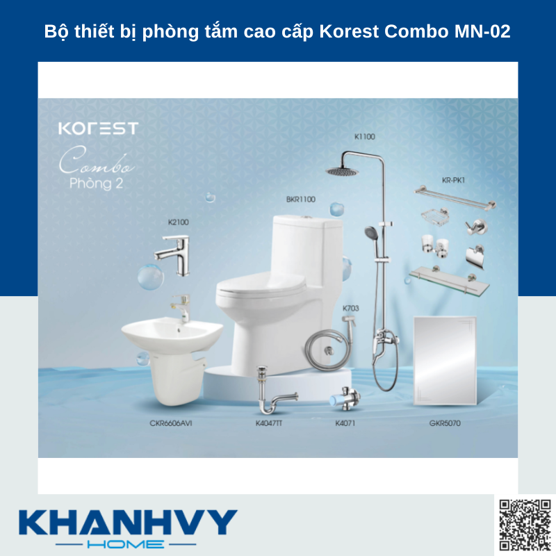 Bộ thiết bị phòng tắm cao cấp Korest Combo MN-02