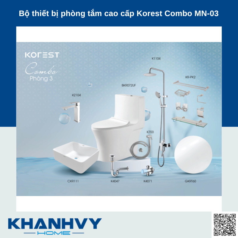 Bộ thiết bị phòng tắm cao cấp Korest Combo MN-03