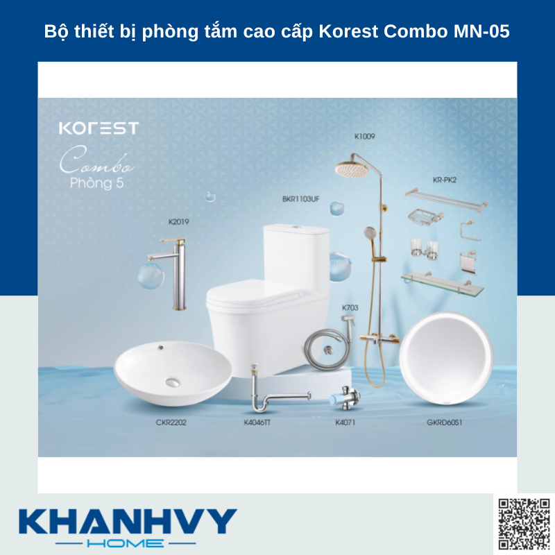 Bộ thiết bị phòng tắm cao cấp Korest Combo MN-05