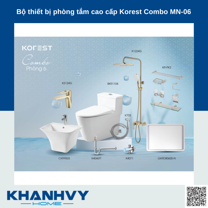 Bộ thiết bị phòng tắm cao cấp Korest Combo MN-06