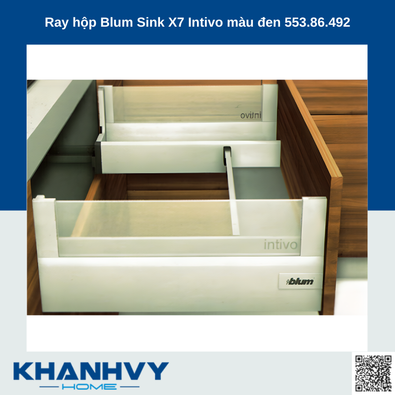 Ray hộp  Blum Sink X7 Intivo màu đen 553.86.492