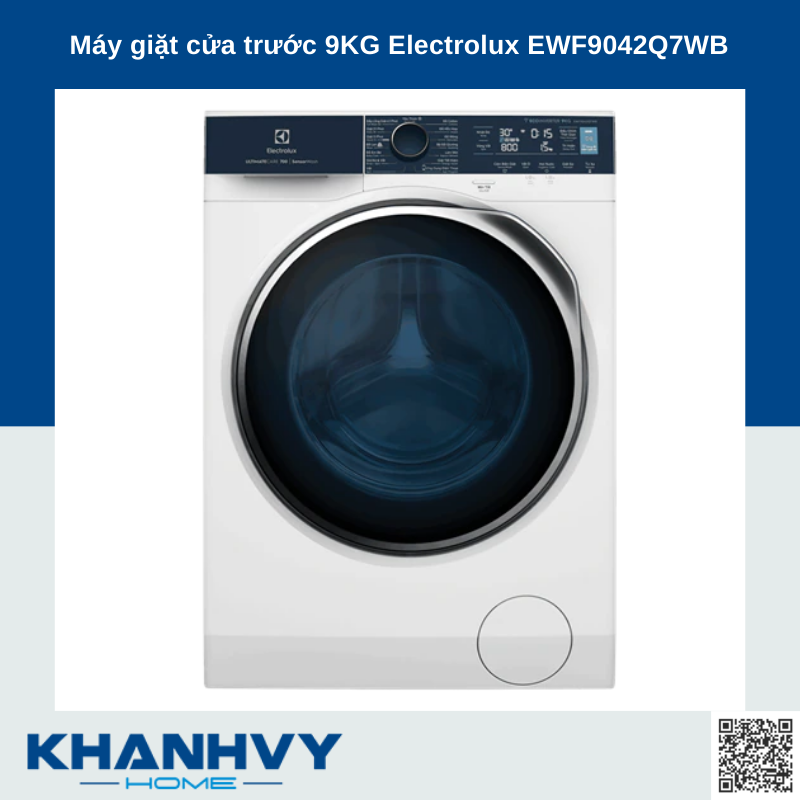 Máy giặt cửa trước 9KG Electrolux EWF9042Q7WB |B SN Đà Nẵng