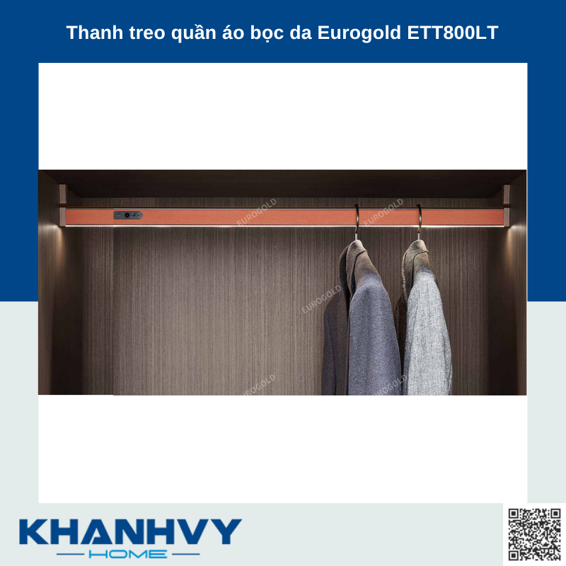 Thanh treo quần áo bọc da Eurogold ETT800LT