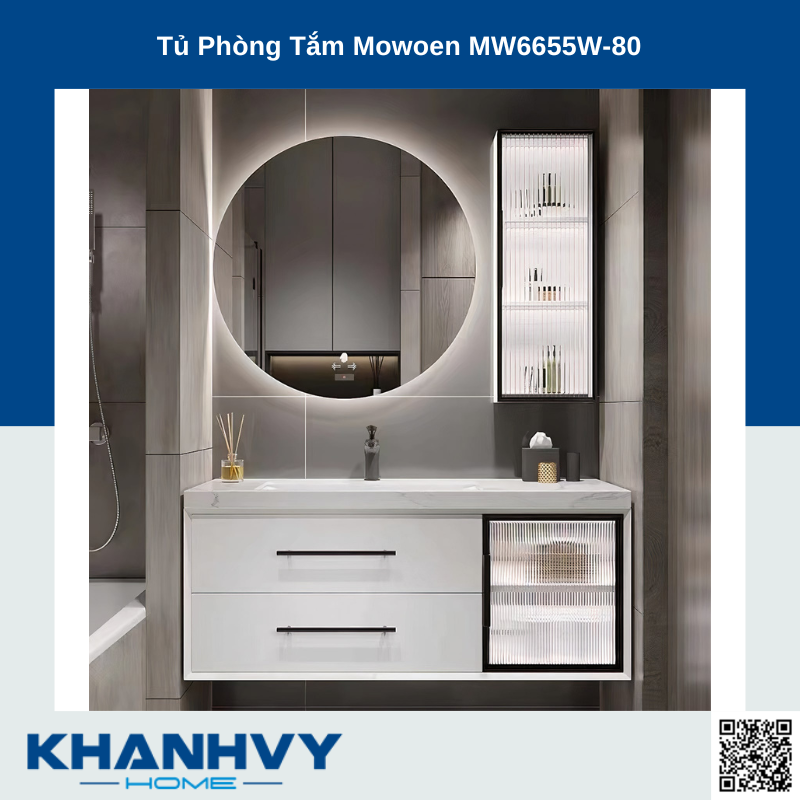 Tủ Phòng Tắm Mowoen MW6655W-80