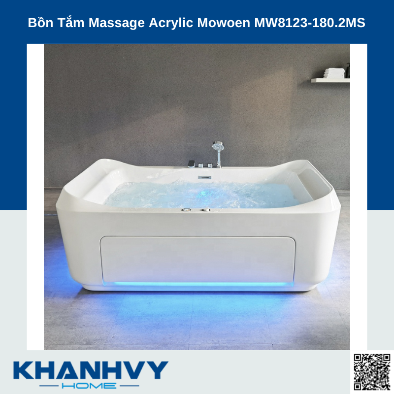 Bồn Tắm Massage Acrylic Mowoen MW8123-180.2MS