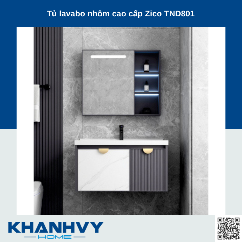 Tủ lavabo nhôm cao cấp Zico TND801