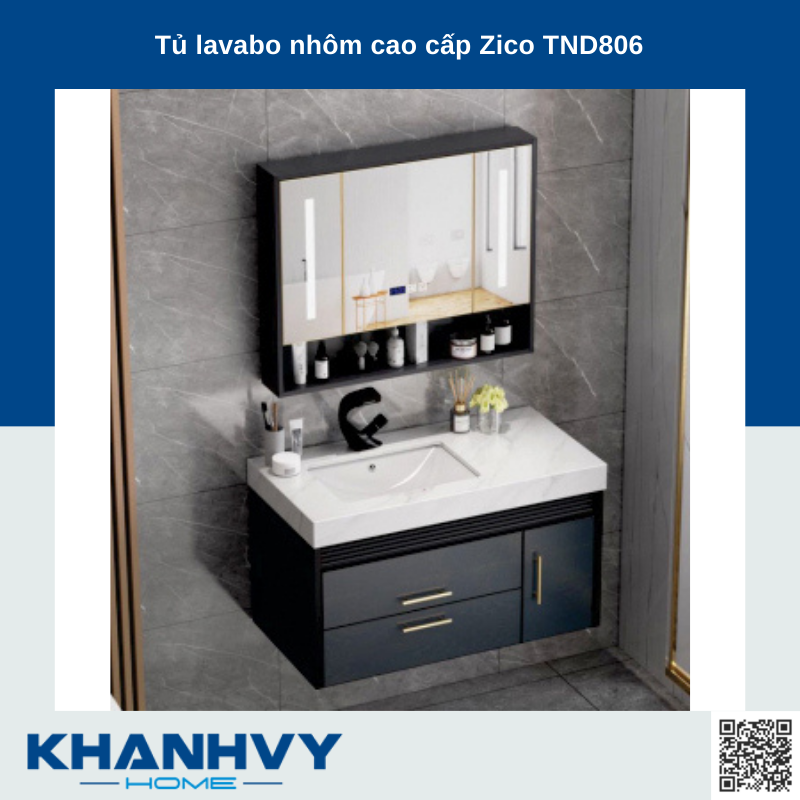Tủ lavabo nhôm cao cấp Zico TND806