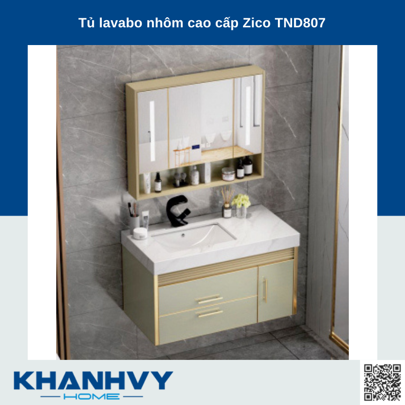 Tủ lavabo nhôm cao cấp Zico TND807