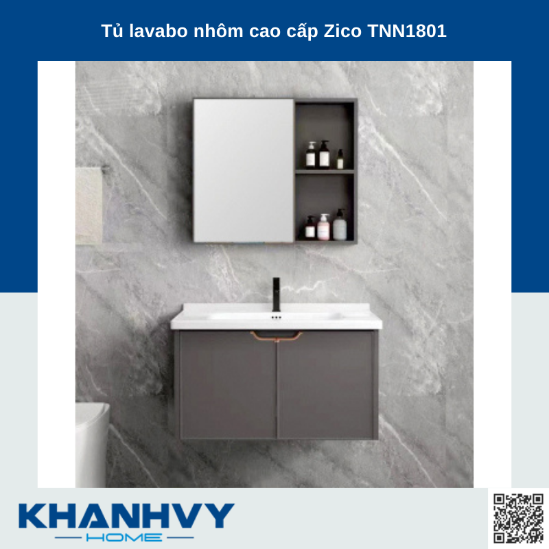 Tủ lavabo nhôm cao cấp Zico TNN1801