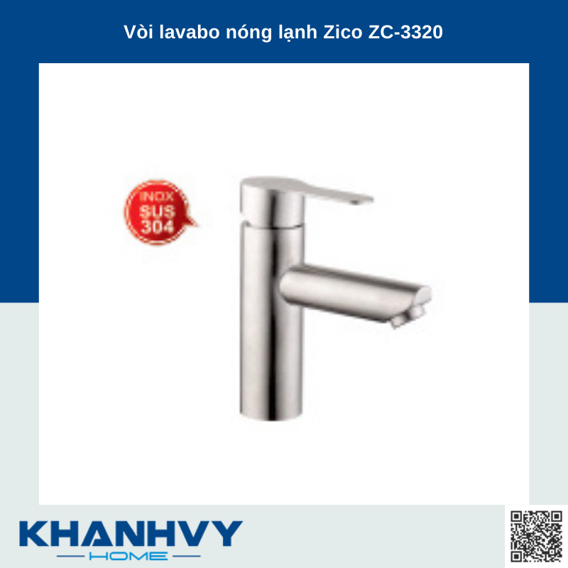 Vòi lavabo nóng lạnh Zico ZC-3320