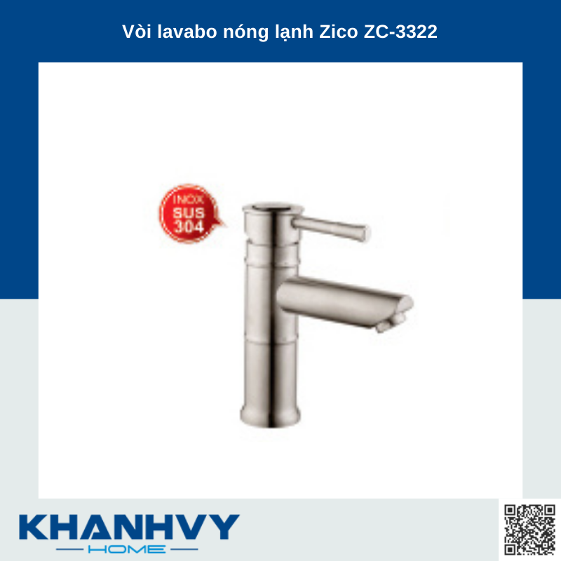 Vòi lavabo nóng lạnh Zico ZC-3322