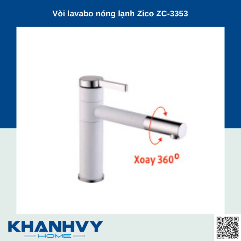 Vòi lavabo nóng lạnh Zico ZC-3353