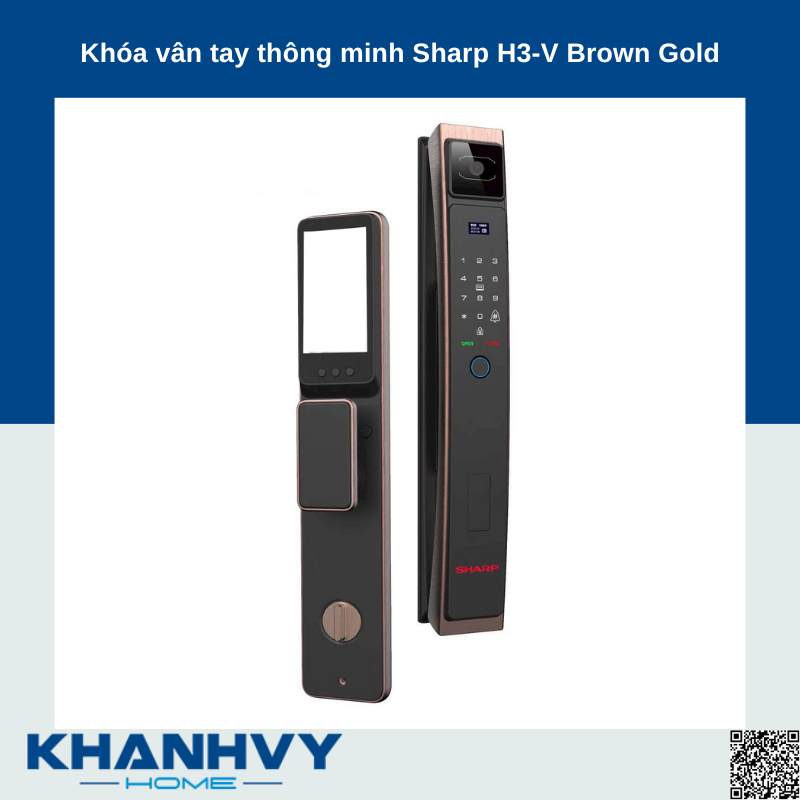 Khóa vân tay thông minh Sharp H3-V Brown Gold