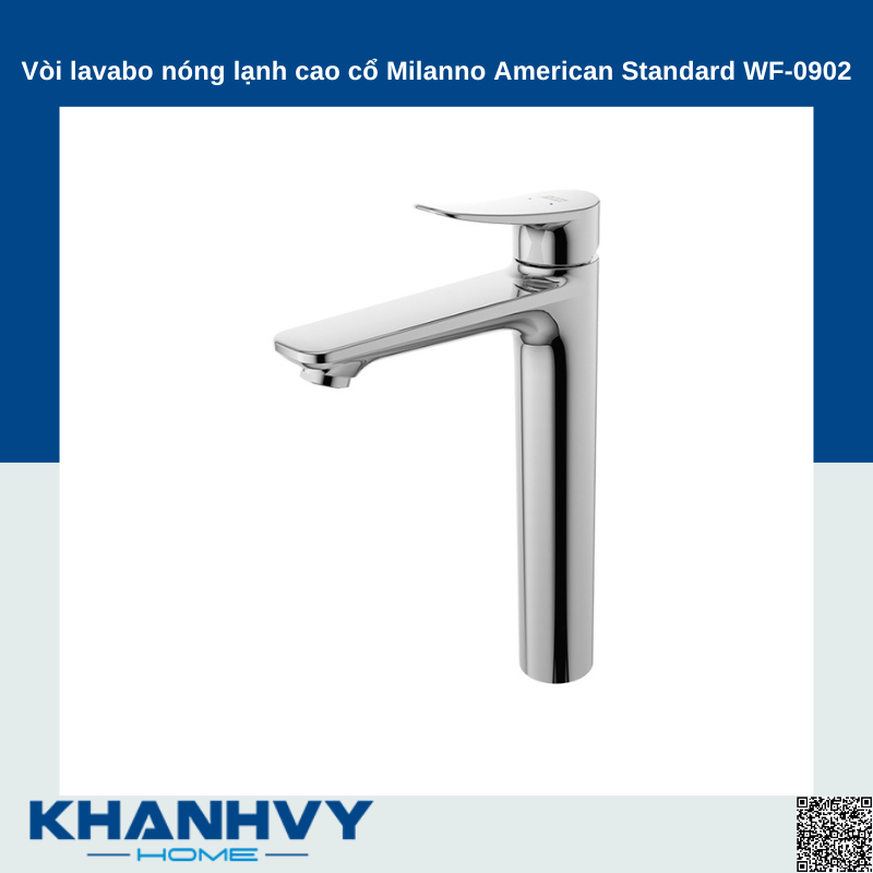 Vòi lavabo nóng lạnh cao cổ Milanno American Standard WF-0902