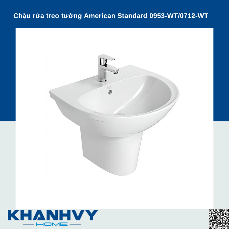 Chậu rửa treo tường American Standard 0953-WT/0712-WT