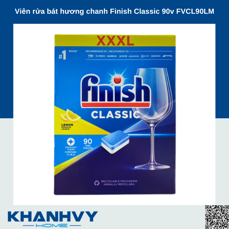 Viên rửa bát hương chanh Finish Classic 90v FVCL90LM