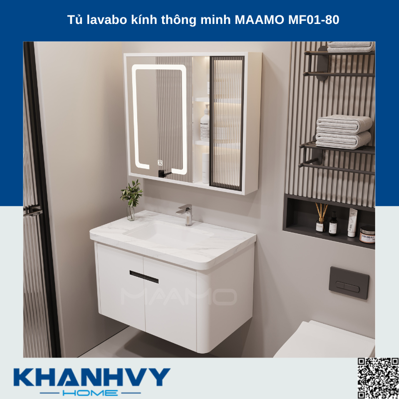Tủ lavabo kính thông minh MAAMO MF01-80