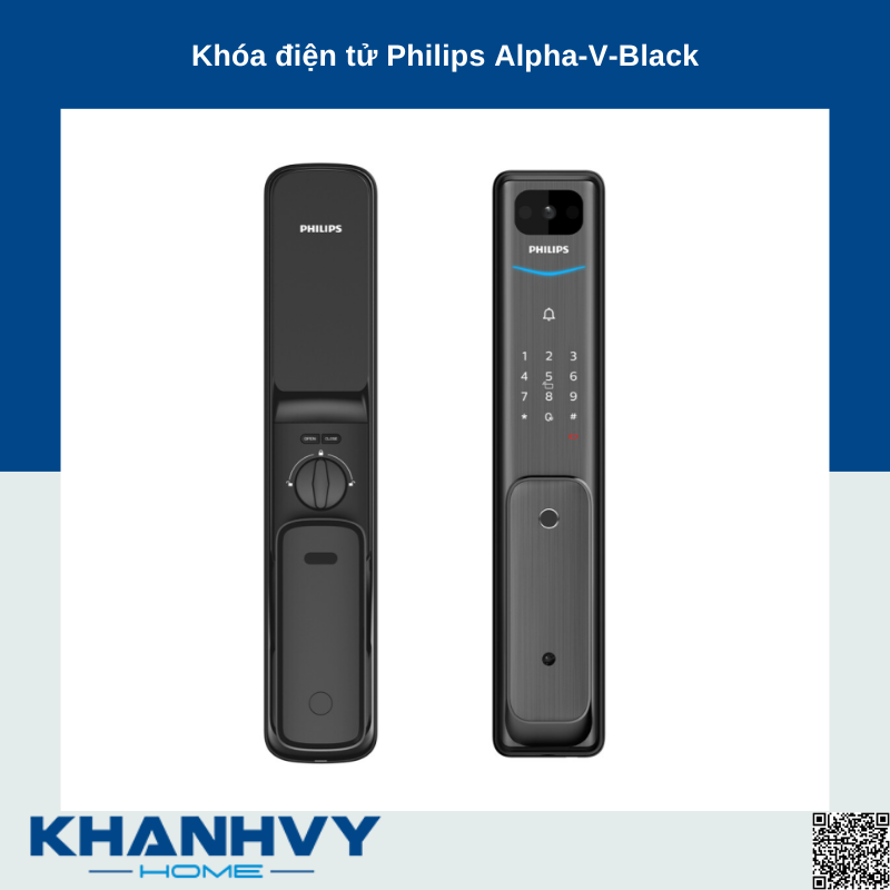 Khóa điện tử Philips Alpha-V-Black