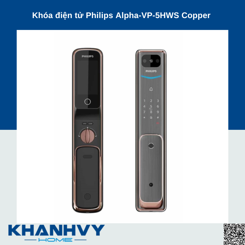 Khóa điện tử Philips Alpha-VP-5HWS Copper 