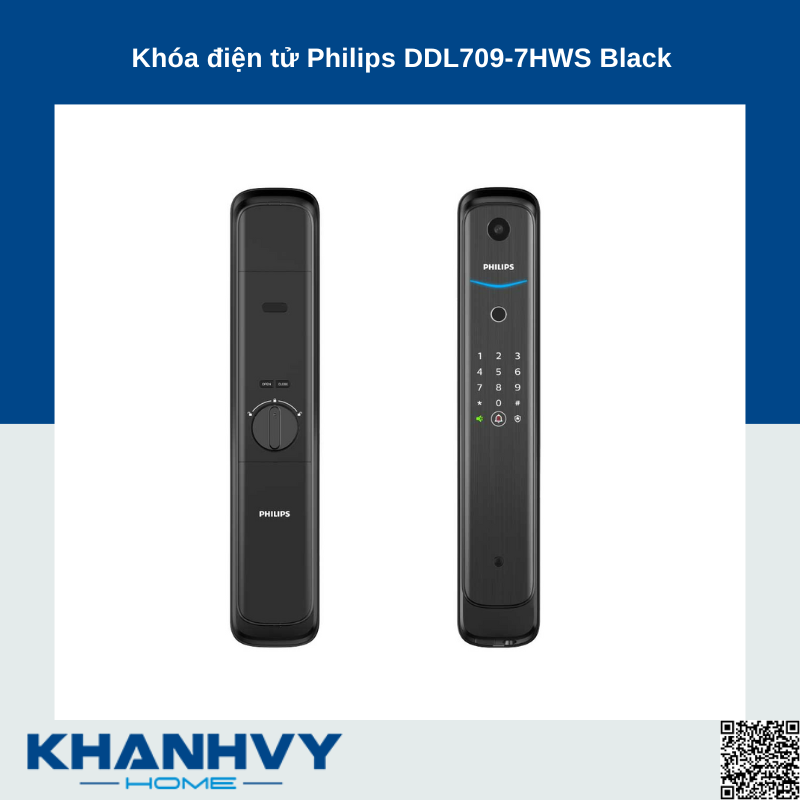 Khóa điện tử Philips DDL709-7HWS Black