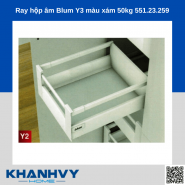 Ray hộp âm Blum Y3 màu xám 50kg 551.23.259