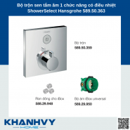 Bộ trộn sen tắm âm 1 chức năng có điều nhiệt ShowerSelect Hansgrohe 589.50.363
