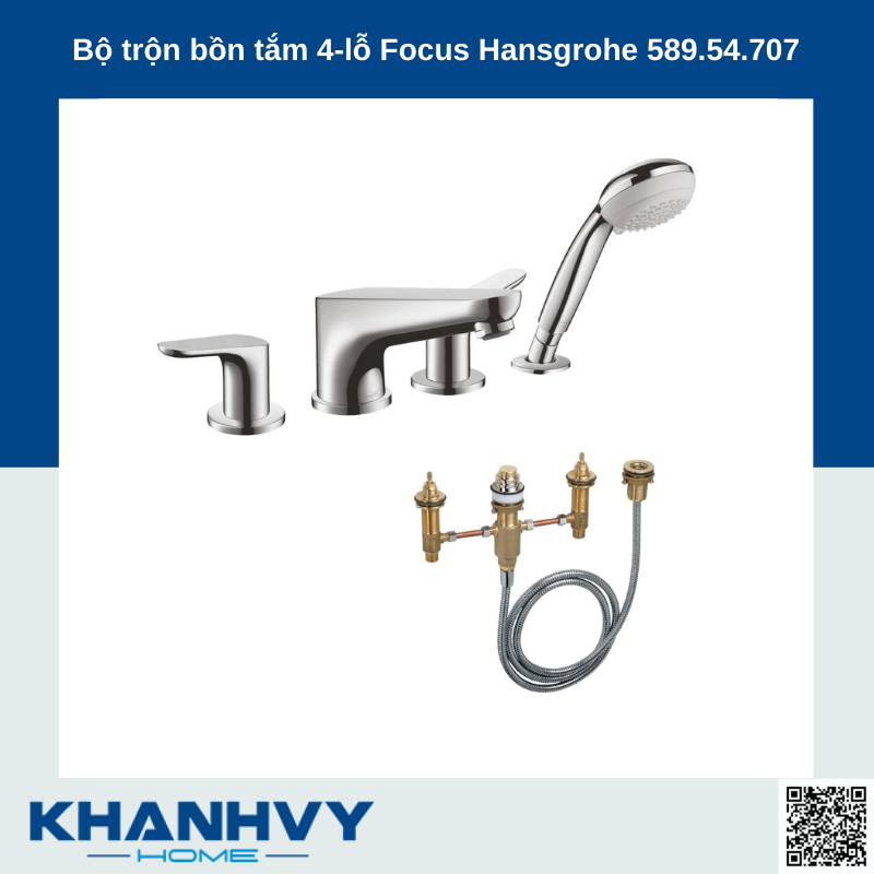 Bộ trộn bồn tắm 4-lỗ Focus Hansgrohe 589.54.707