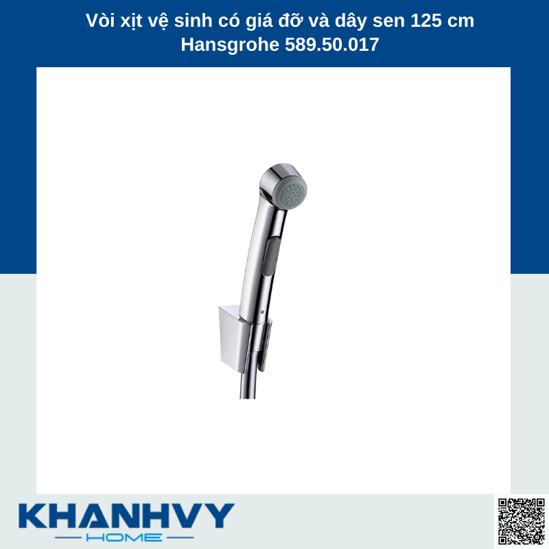 Vòi xịt vệ sinh có giá đỡ và dây sen 125 cm Hansgrohe 589.50.017