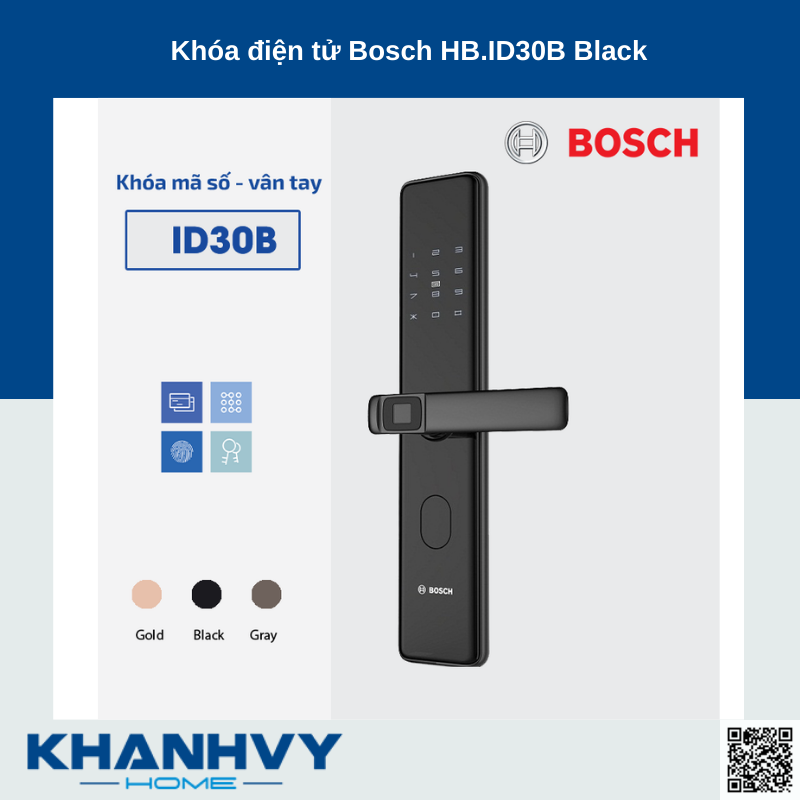 Khóa điện tử Bosch HB.ID 30B EU Black