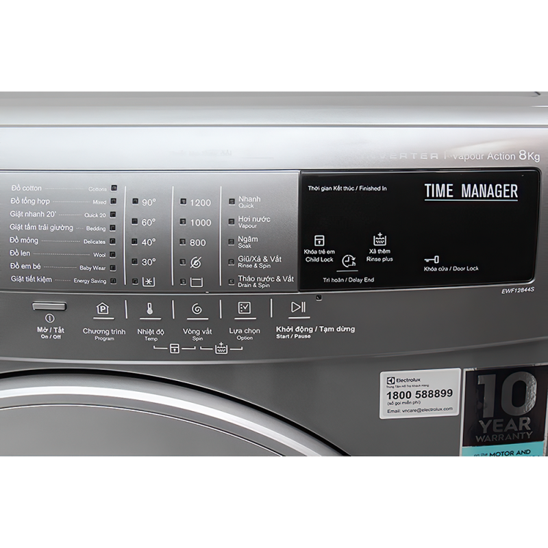 Máy giặt công nghệ hơi nước 8kg Electrolux EWF12844s 