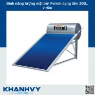Bình năng lượng mặt trời Ferroli dạng tấm 200L, 2 tấm