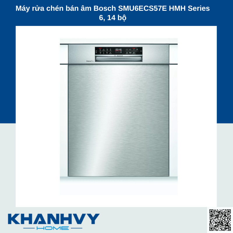 Máy rửa chén bán âm Bosch SMU6ECS57E HMH Series 6, 14 bộ