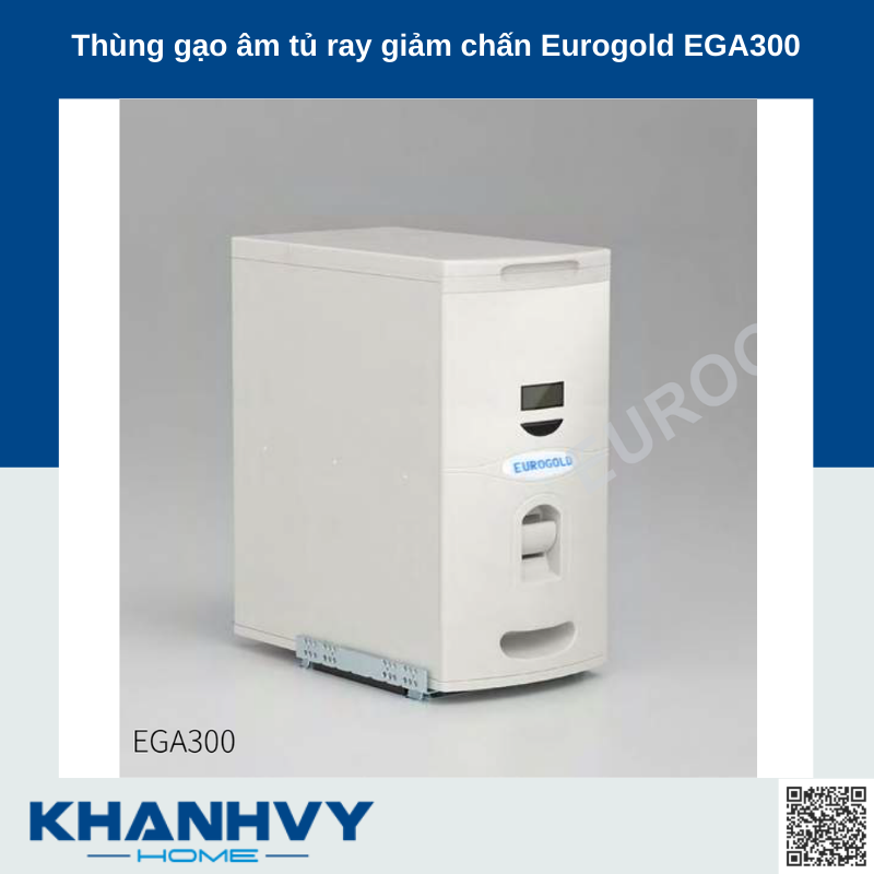 Thùng gạo âm tủ ray giảm chấn Eurogold EGA300 Outlet