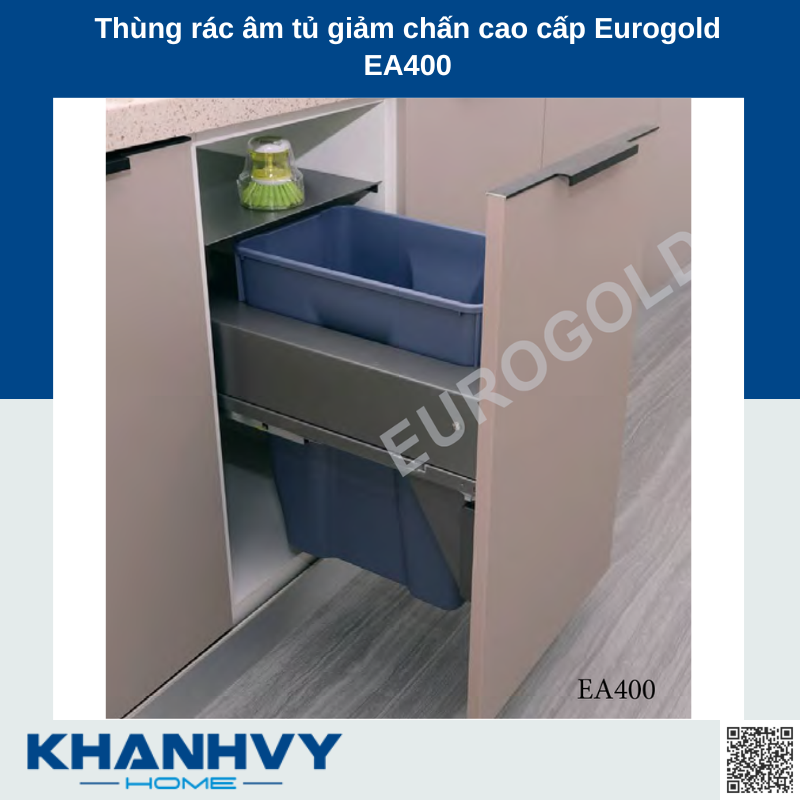 Thùng rác âm tủ giảm chấn cao cấp Eurogold EA400