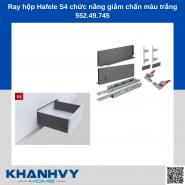 Ray hộp Hafele S4 chức năng giảm chấn màu trắng 552.49.745