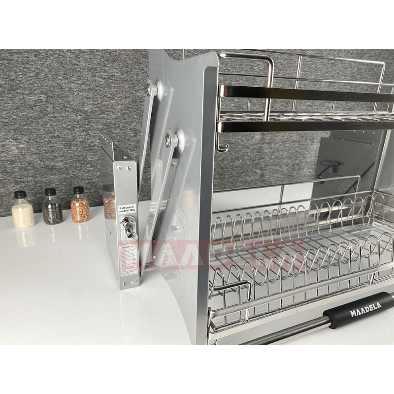 Giá bát đĩa nâng hạ Inox 304 cho tủ bếp trên Maadela MP-G30-2.80