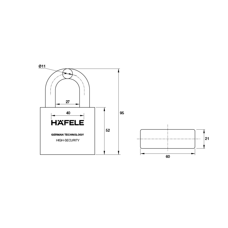 Khóa treo super 60mm – 4 bộ khóa Häfele 482.01.948