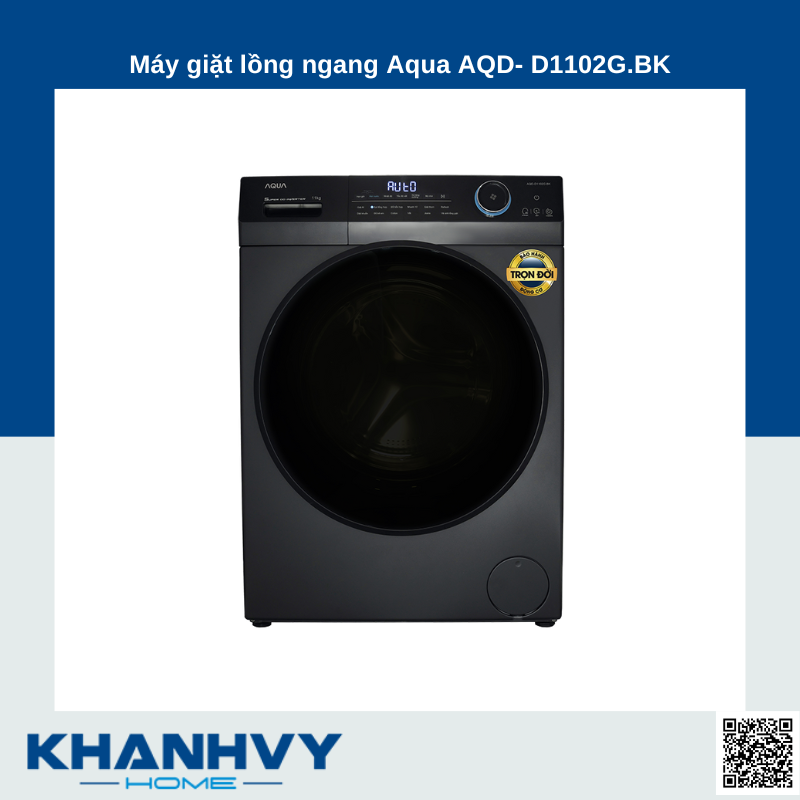 Máy giặt lồng ngang Aqua AQD-D1102G.BK
