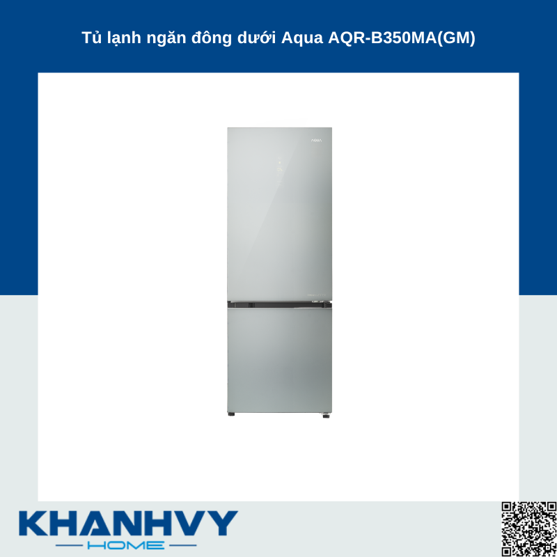 Tủ lạnh ngăn đông dưới Aqua AQR-B350MA(GM)