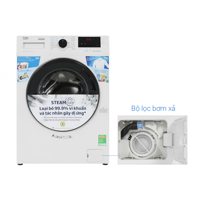 Máy giặt độc lập Beko WCV10614XB0STW