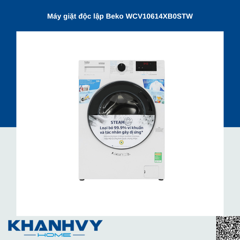 Máy giặt độc lập Beko WCV10614XB0STW