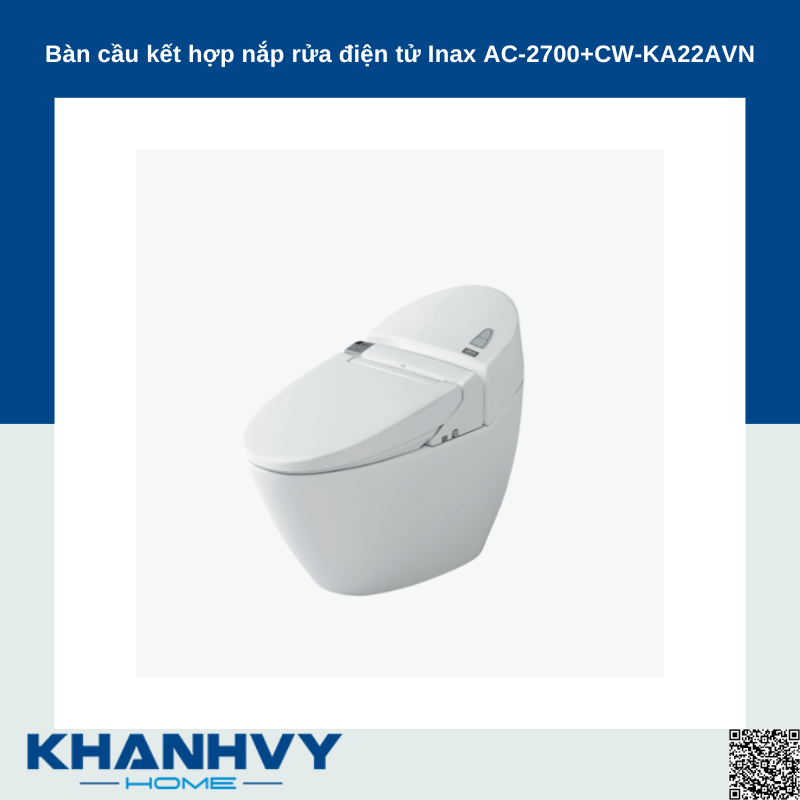 Bàn cầu kết hợp nắp rửa điện tử Inax AC-2700+CW-KA22AVN