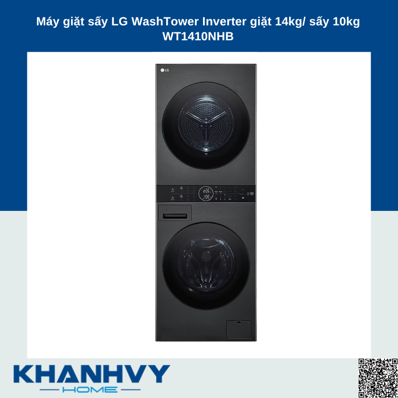Máy giặt sấy LG WashTower Inverter giặt 14kg/ sấy 10kg WT1410NHB