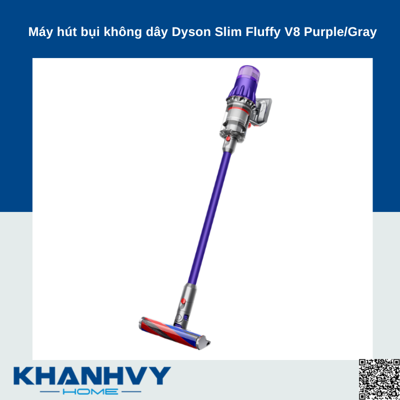 Máy hút bụi không dây Dyson Slim Fluffy V8 Purple/Gray