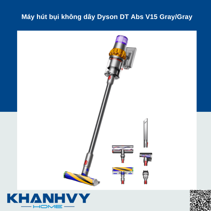 Máy hút bụi không dây Dyson DT Abs V15 Gray/Gray