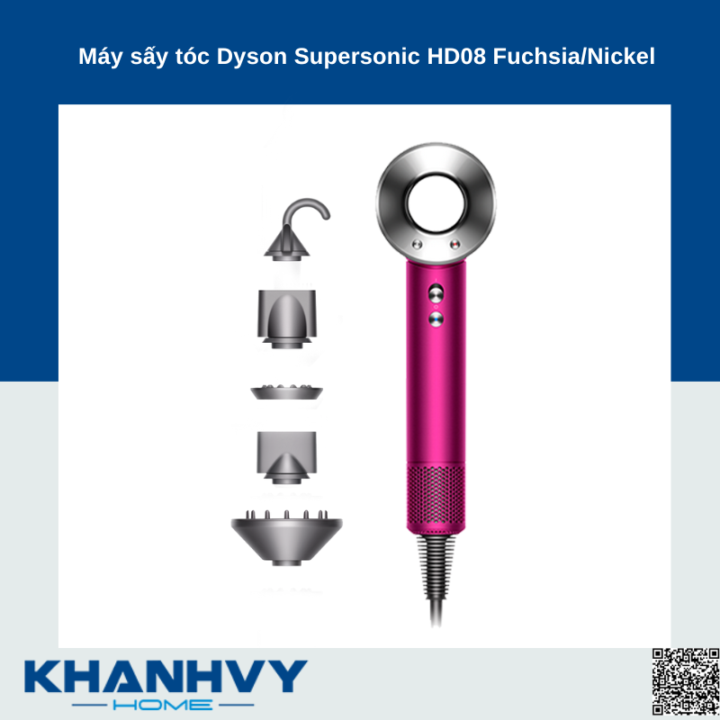 Máy sấy tóc Dyson Supersonic HD08 Fuchsia/Nickel