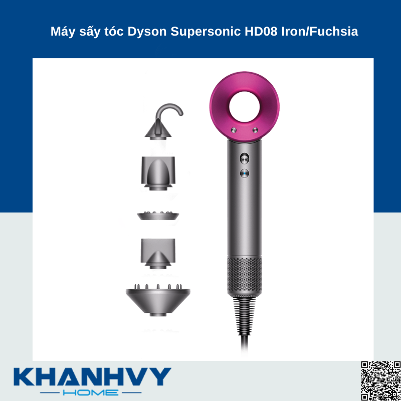 Máy sấy tóc Dyson Supersonic HD08 Iron/Fuchsia