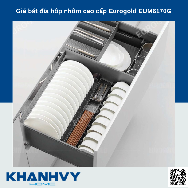 Giá bát đĩa hộp nhôm cao cấp Eurogold EUM6170G