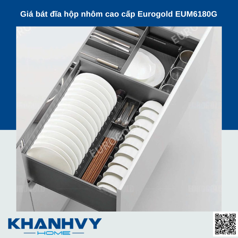 Giá bát đĩa hộp nhôm cao cấp Eurogold EUM6180G
